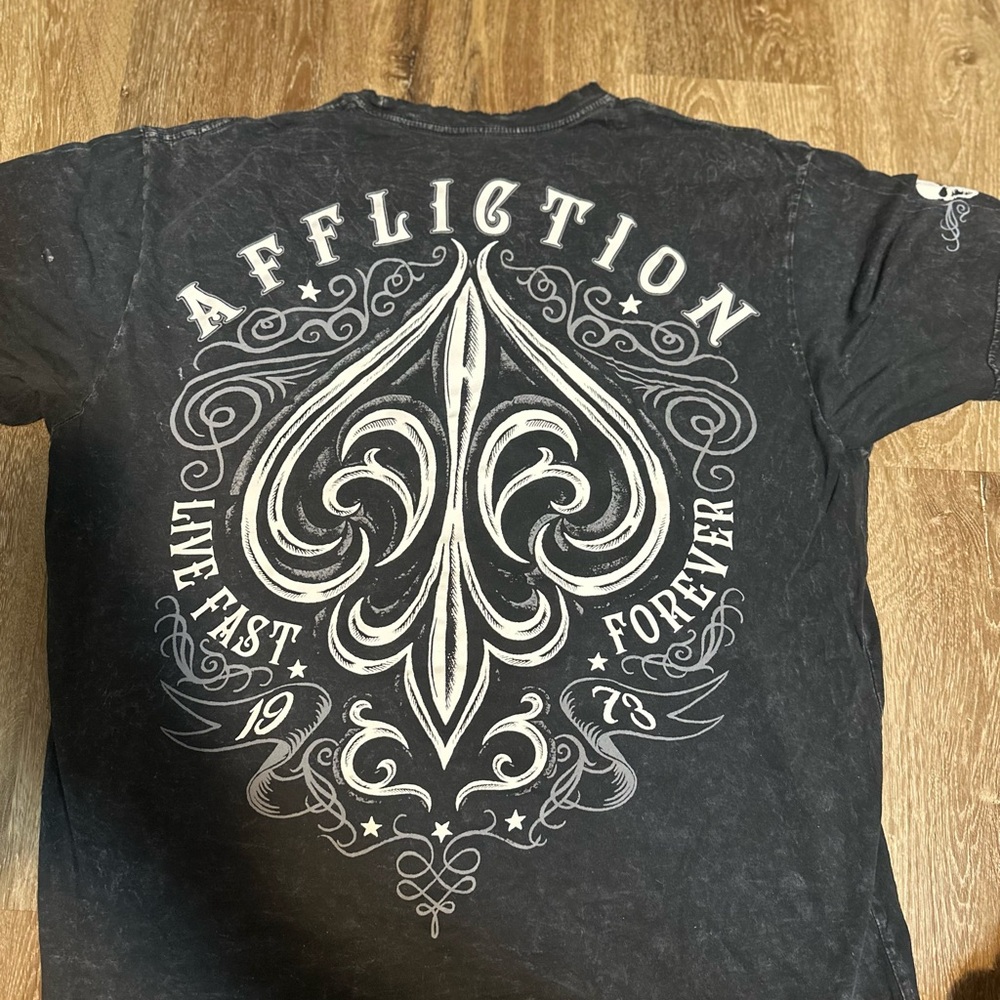 Affliction Black Short Sleeve Tee with Bold Graphic men xxl - Picture 5 of 10